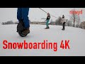 Snowboarding  with unicycle 4K