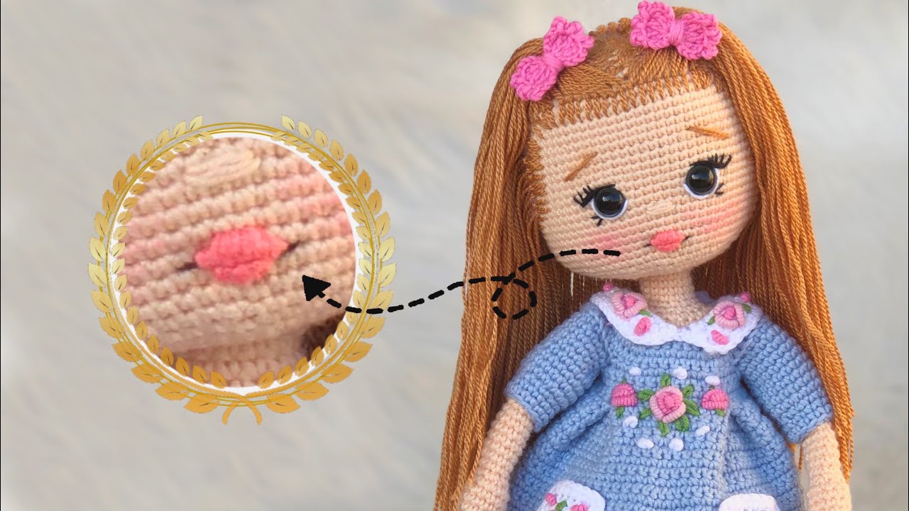 Как вышить губы 👄 для кукол амигуруми?