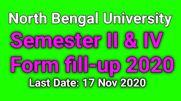 NBU 2nd & 4th Semester form fill-up 2020