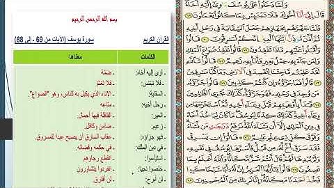 سورة يوسف - الشطر الخامس ( 69 - 88)