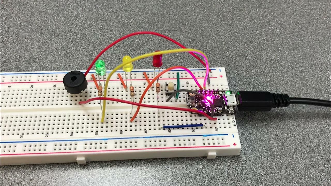 3-bit binary counter with LED and sound - YouTube