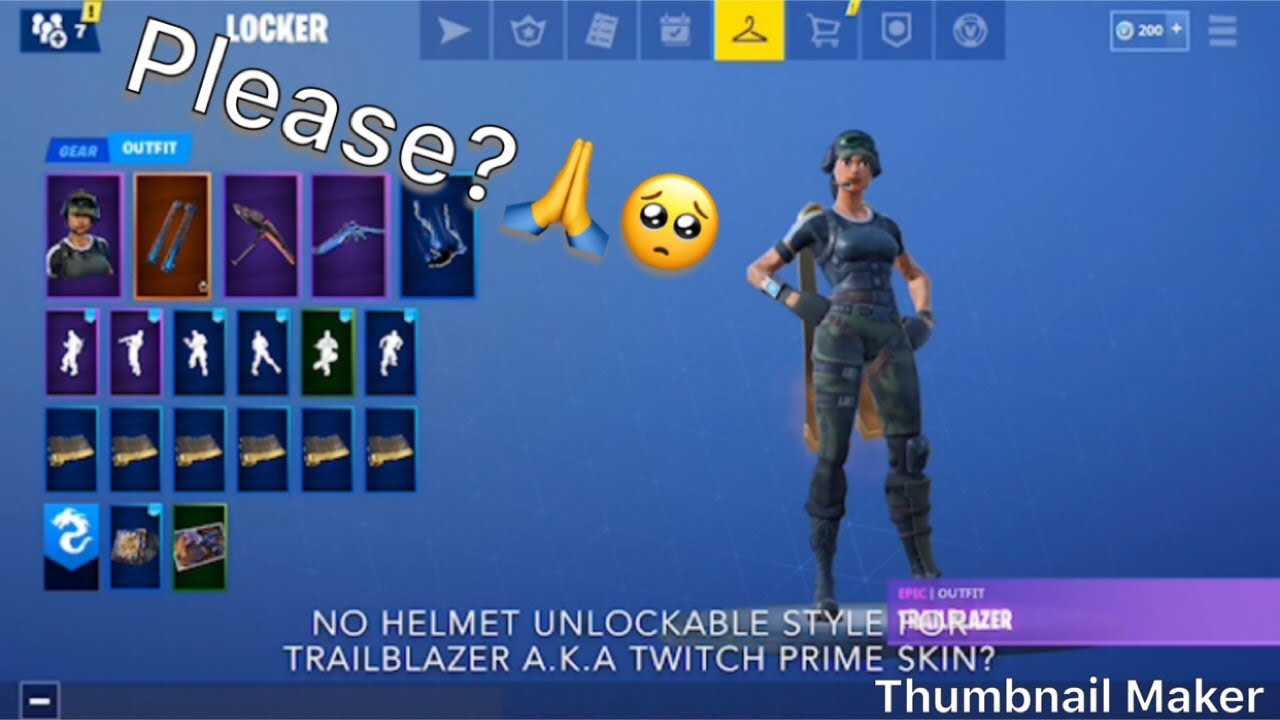 Can Fortnite Make An Unlockable Style For Twitch Prime Skin Trailblazer Youtube