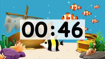 46 Second Countdown Timer Alarm Clock With Music, Timer for Kids Animal Fish