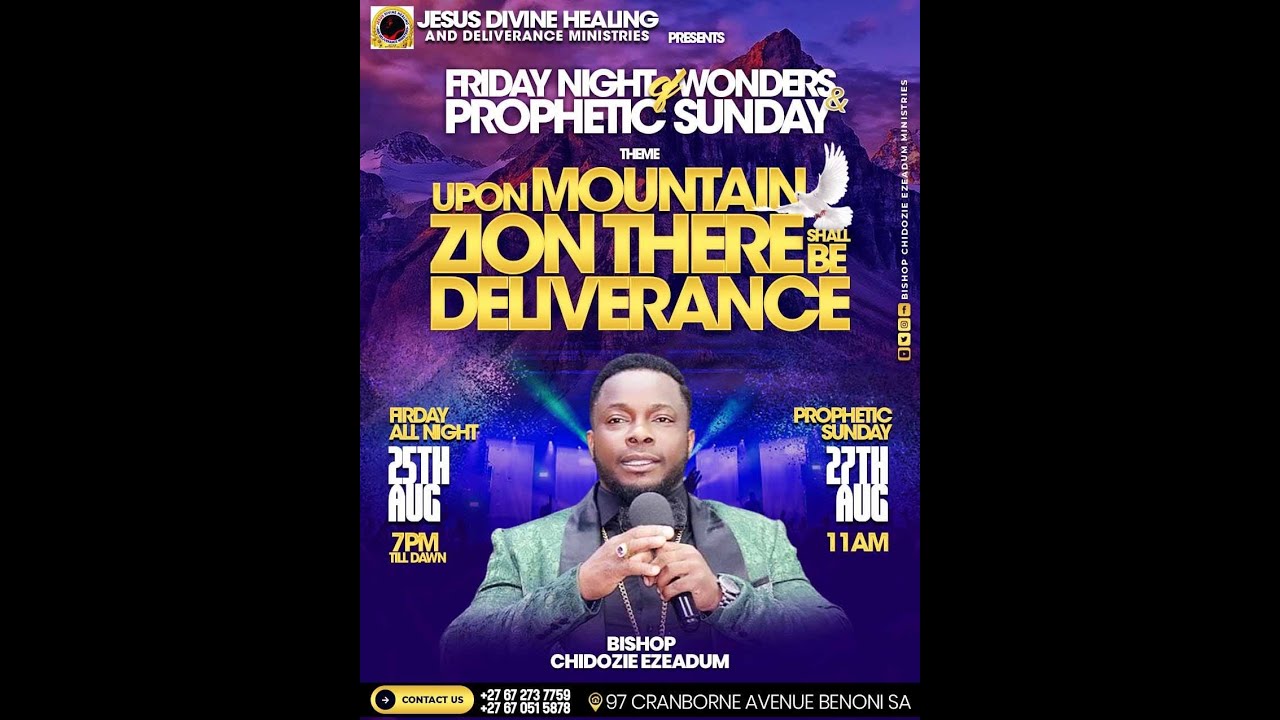 JOIN US FOR A FRI ALLNIGHT LIVE SERVICE THEMED UPON MOUNT ZION THERE