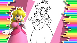 Coloring Fun with Princess Peach from Mario | Easy and fun coloring page | [NCS Release]