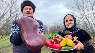 2 Recipe For Cooking Delicious Beef Liver on A Campfire! Life in the Village