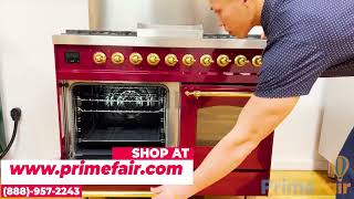 Primefair - ILVE 40 Inch Nostalgie Series Freestanding Double Oven Dual Fuel Range
