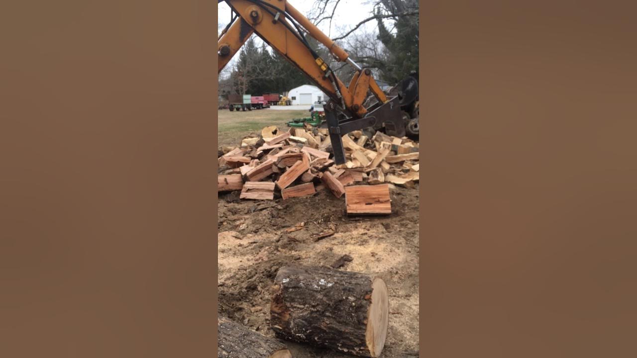 Backhoe wood splitter YouTube