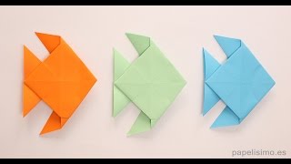 How to make paper fish  Origami  Origami  Very easy