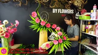 DIY Floral Arrangement for Church |Gerbera flower Arragements 2 Layers