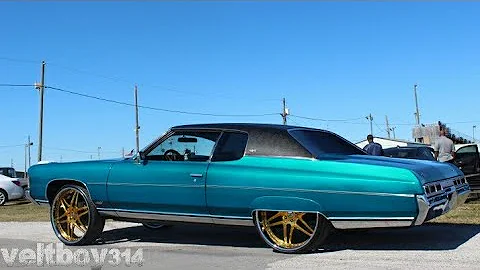 Veltboy314 - Teal 1971 Hardtop Caprice Donk On 26" Gold Amani Wheels - 2K18 Linny J's MLK Car Show