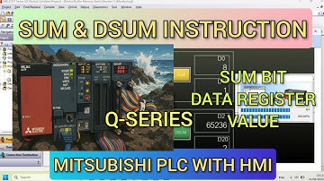 GX Works2 : SUM & DSUM instruction (Sum total bit Data Register) Mitsubishi PLC With HMI Simulation