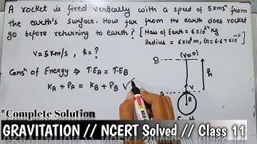 A rocket is fired vertically with a speed of  5km/s from the Earths. | Gravitation Ncert Sol