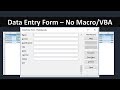 How to Create a Data Entry Form without VBA - No Macro Required