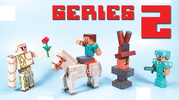 Minecraft Jazwares Toys Series 2 Steve with Horse Blacksmith and Iron Golem