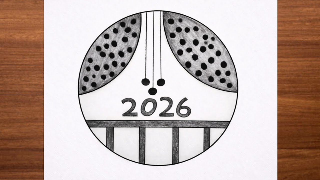 Happy New Year 2026 🎉 | New Year 2026 Drawing Art | Creative Pencil Sketch | 2026 Celebration