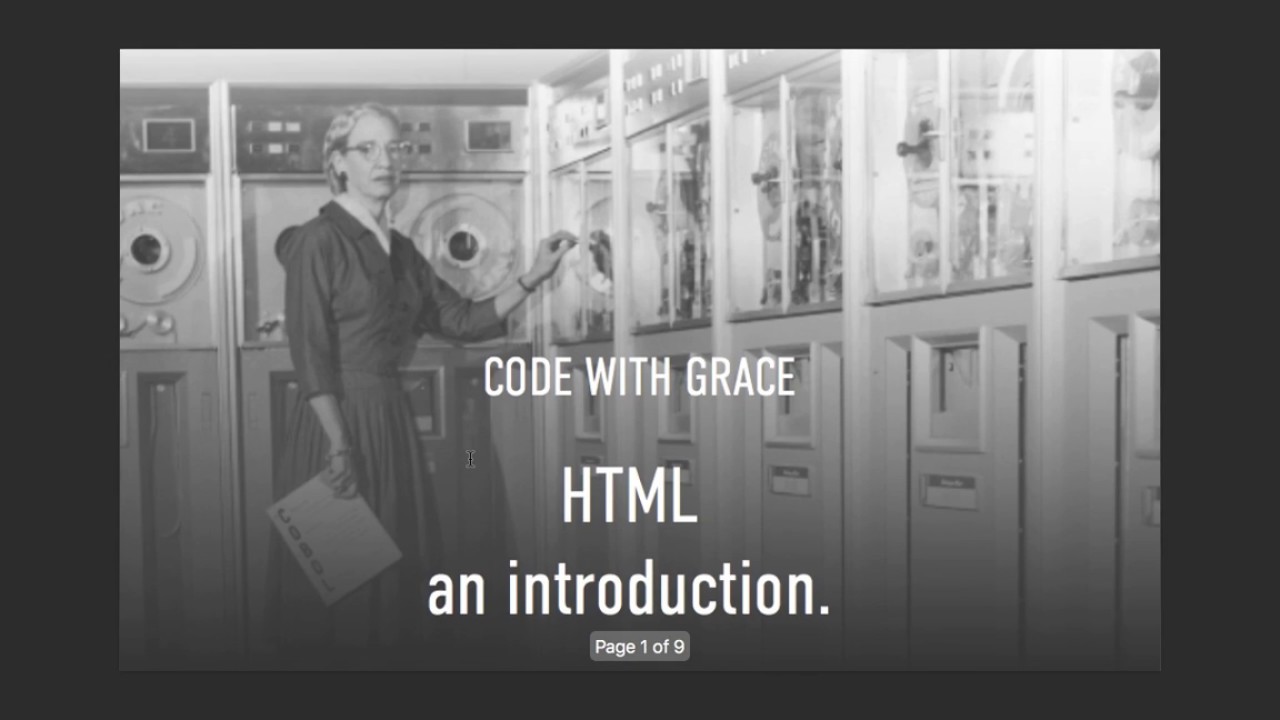 QUICK HTML INTRODUCTION - CODE WITH GRACE - YouTube