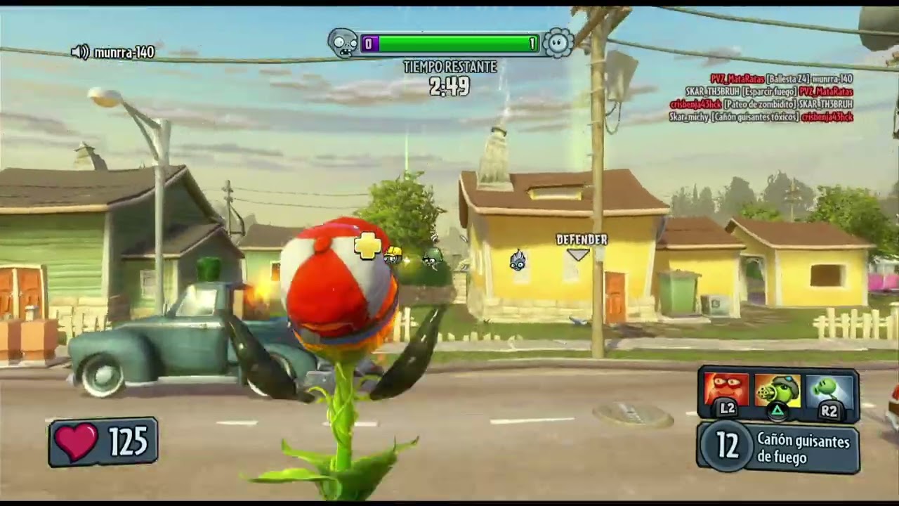 Plants vs Zombies GW Jardines y Cementerios, Guisante De Fuego,  02 Derrotados