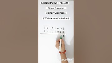 #appliedmathematics || #class11maths||#binarynumbers || Binary Addition
