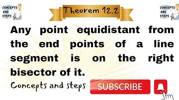 any point equidistant from the end points of a line segment is on the right bisector of it|concepts