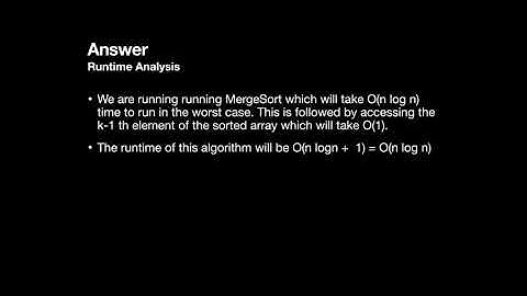 Problem Solving Video (Week 2): Divide & Conquer Algorithms; Long Answer Format