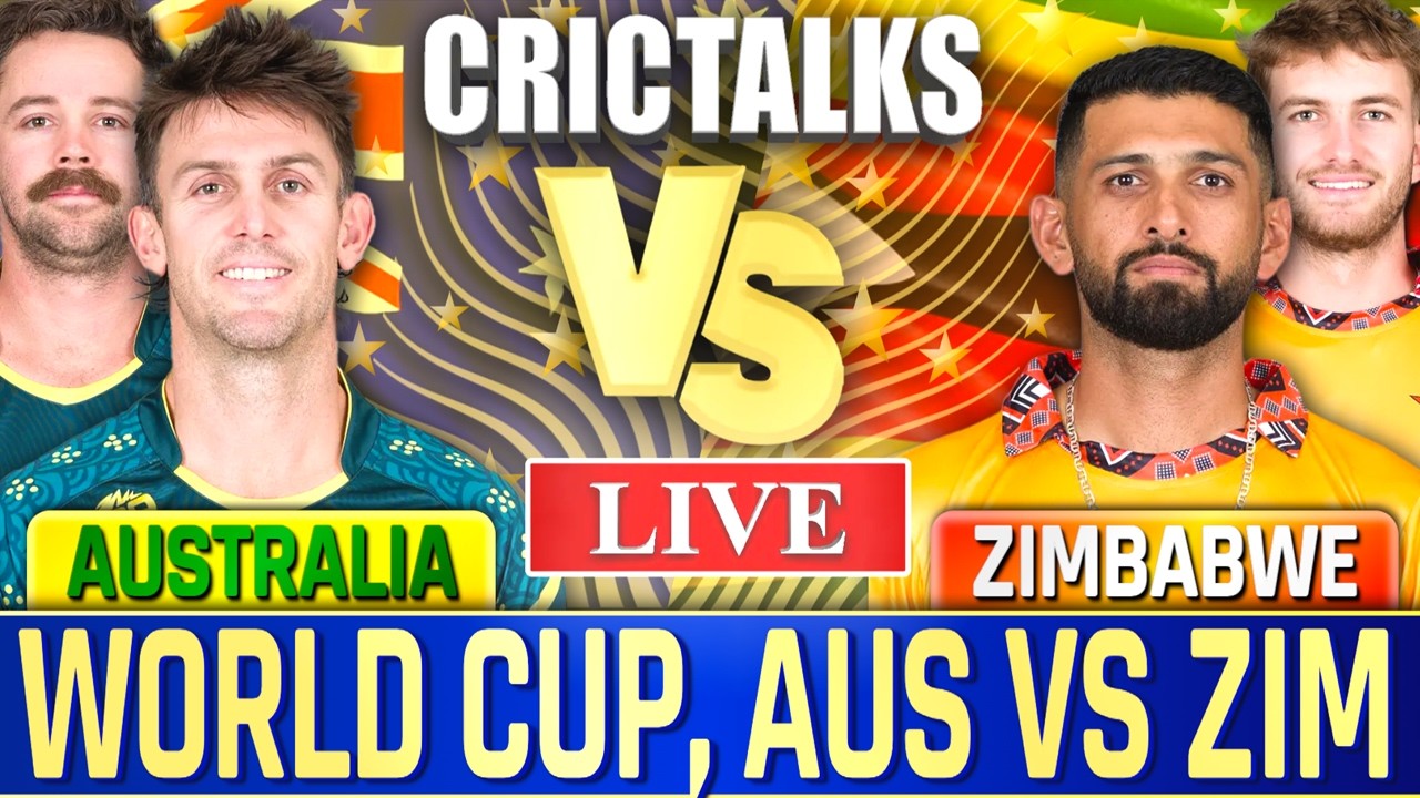 🔴 Live: AUS vs ZIM Cricket Live Match Today, World Cup Scores, Commentary Australia v Zimbabwe