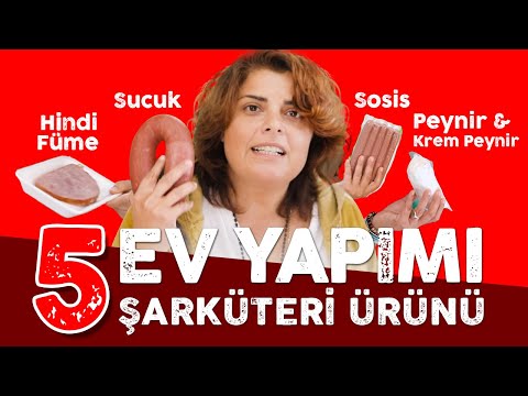 MARKETTEN ALMAYA SON! 🌭🥩🥓🧀 Evde Sosis, Sucuk, Peynir ve Hindi Füme Yapımı Tarifi