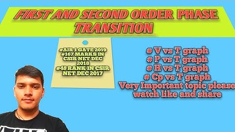 First and second order phase transition ....
