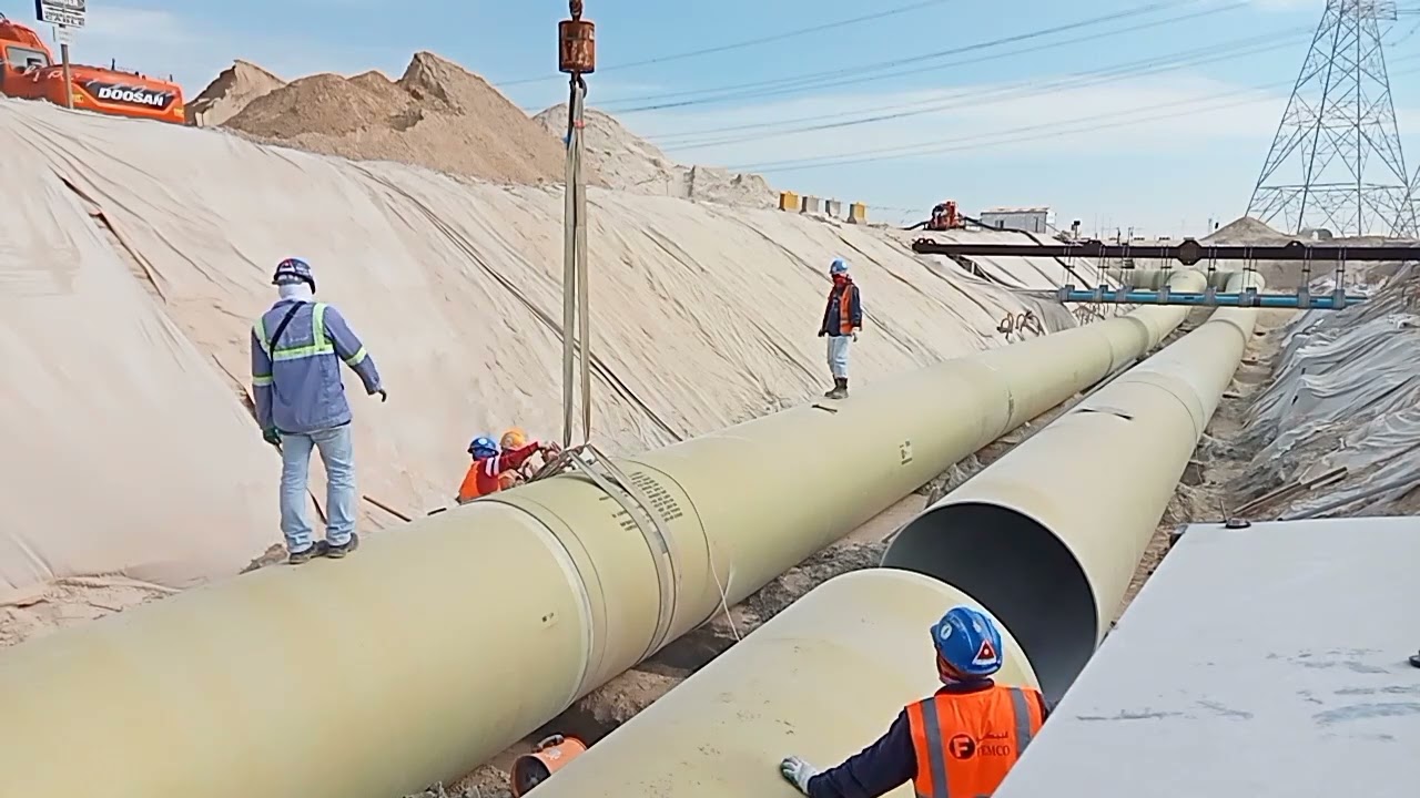 fiberglass pipe join installation tail end YouTube