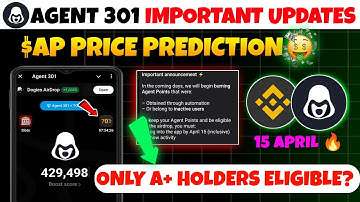 Agent 301 Airdrop IMPORTANT Updates 📸 | agent 301 PRICE PREDICTION | agent 301 airdrop listing date