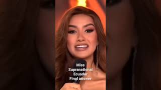 Miss Supranational final Q&amp;A Miss Ecuador #shortvideo