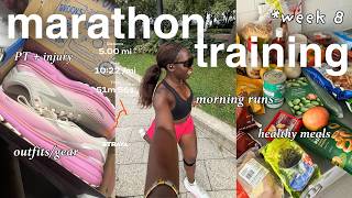realistic week of marathon training *diet, workouts, outfits* a beginner runner (post knee surgery)