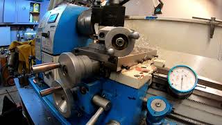 Turning down wheel spacers on a metal lathe