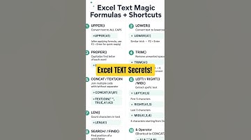 Excel Shortcuts & Text Magic Formulas You Need! ⚡ #shorts #excel #shortvideo #ytshorts