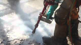 UHP WATER BLASTING ON THE RIG AT 40000 PSI PRESSURE.