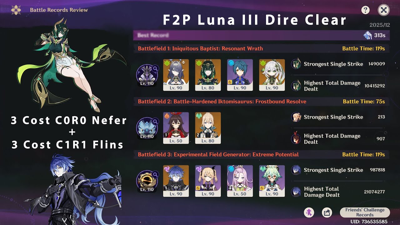 6.2 Stygian DIRE - Low Cost Clear! C0R0 Nefer, C1R1 Flins w/o Ineffa or C6 Aino | Genshin Impact