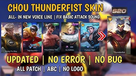 ⭐ Thunder Fist skin Script | 5 Replacement | Fixed Basic Attack Sound | Full lobby | MLBB✓
