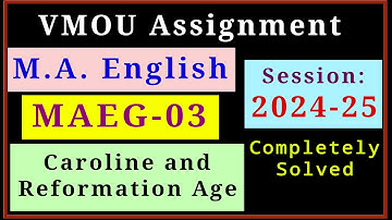 VMOU MAEG 03 Assignment July 2024 January 2025 VMOU MA English Assignment 2025 Previous Year Solved