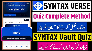 SYNTAX VERSE Daily Quiz📌| SYNTAX VERSE VAULT Quiz😱|SYNTAX VERSE New Free Airdrop Working Details✅