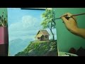 Acrylic Landscape Painting Lesson-House on Top of Hill by JMLisondra