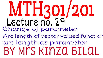 MTh301/201 Lecture 29 | Change of Parameter|Kinza Bilal