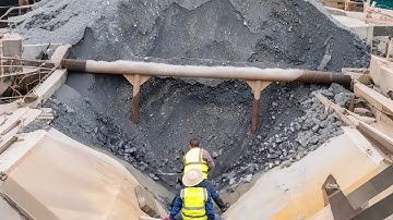 Barge unloading 3930 tons of ore - Barge work vlog - Relaxing flow