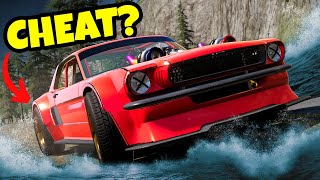 Using a CHEAT Car to Escape a FAST Flood in BeamNG Drive Mods!