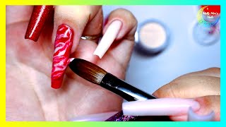 Unboxing and Swatching Saviland Acrylic Powders + Acrylic Nail Art Design | Molly Moo's Nails