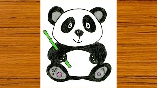 رسم سهل | رسم دب الباندا بالتلوين خطوة بخطوة للمبتدئين | رسم بالتلوين | تعلم الرسم
