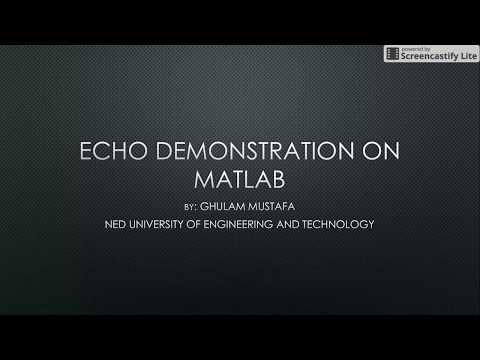 Echo Demonstration on MATLAB (using prerecorded audio file)