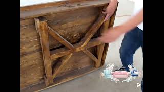 Rustic X-Trestle Farm Table | Solid Wood Wedding & Event Dining Table | Folding Leg Design
