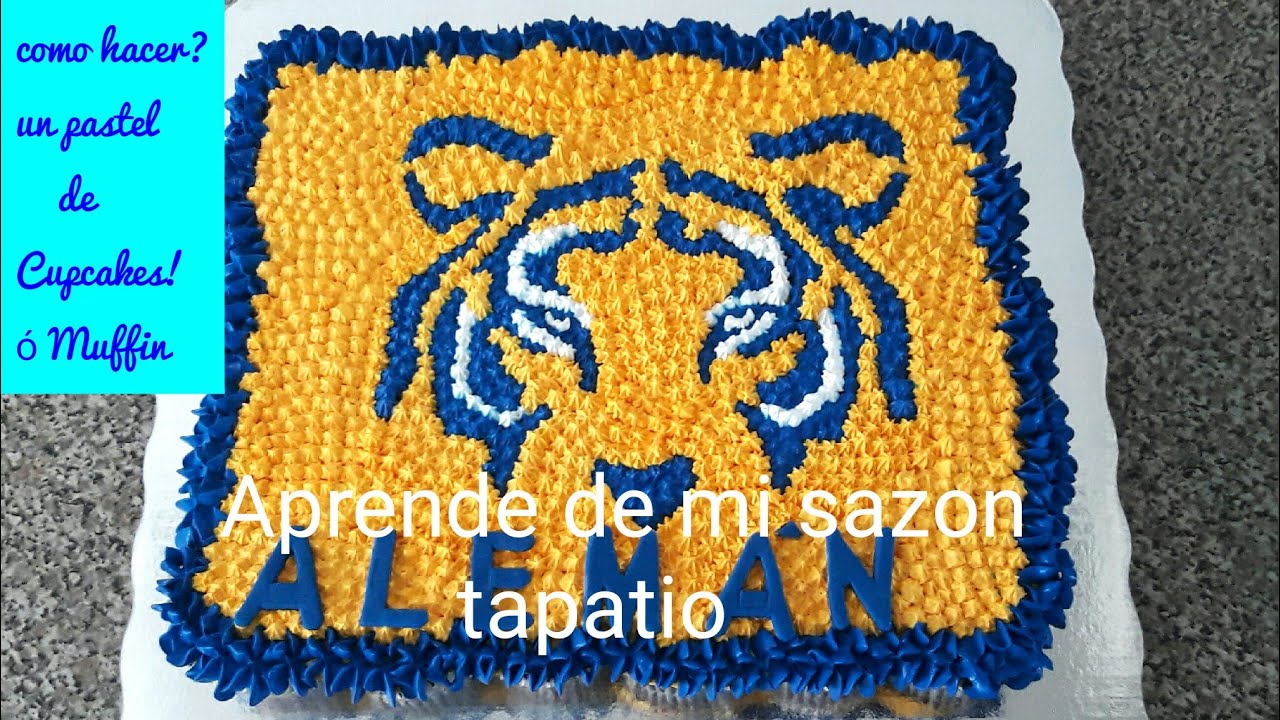 PASTEL DE TIGRES EQUIPO DE FUTBOL/ COMO HACER UN PASTEL DE CUPCAKES? PASTEL  DE TIGRES - YouTube