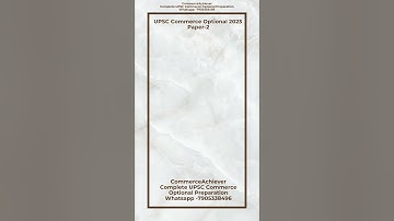 UPSC Commerce Optional 2023 Question Paper & Analysis -Paper-2 Part-A