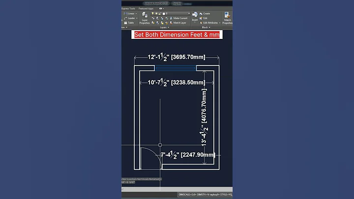 How to set both Dimension Feet and mm | Dimension in Autocad | #autocad #architecture #shorts